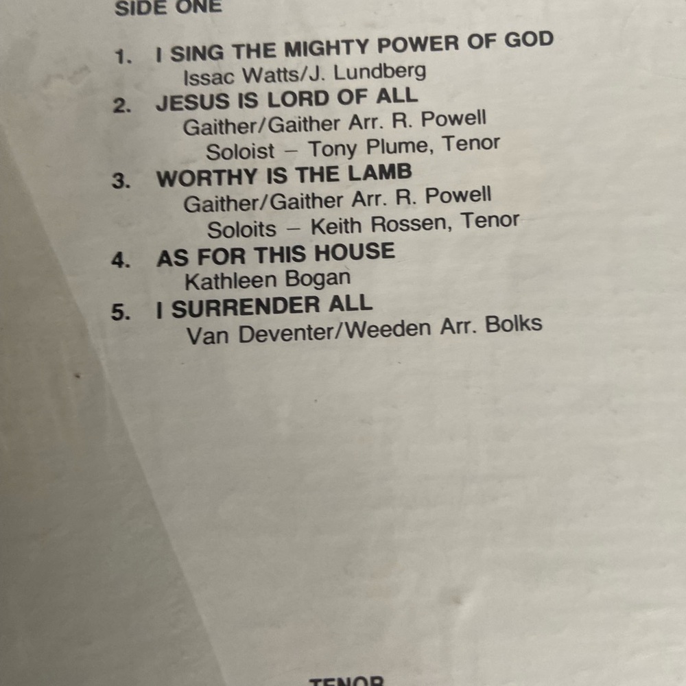 Shenandoah Valley Crusaders Chorus Vinyl Record - Picture 12 of 12